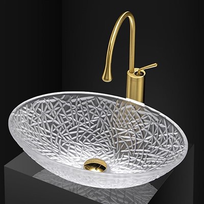Chiuvetă de baie tăiată cu cristal tăiat manual